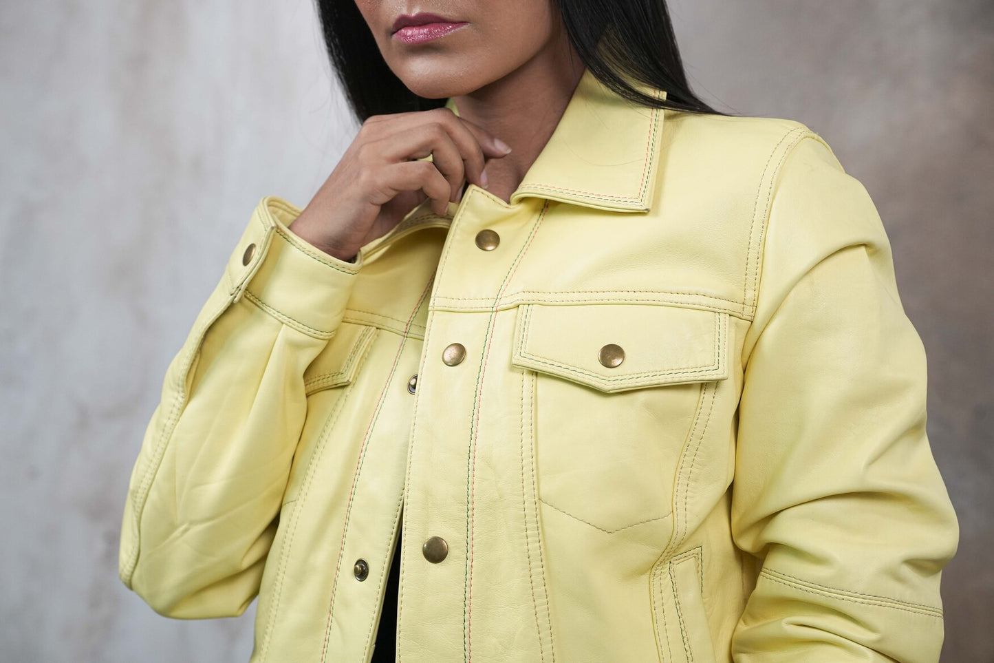 Lemon Luxe Leather Jacket