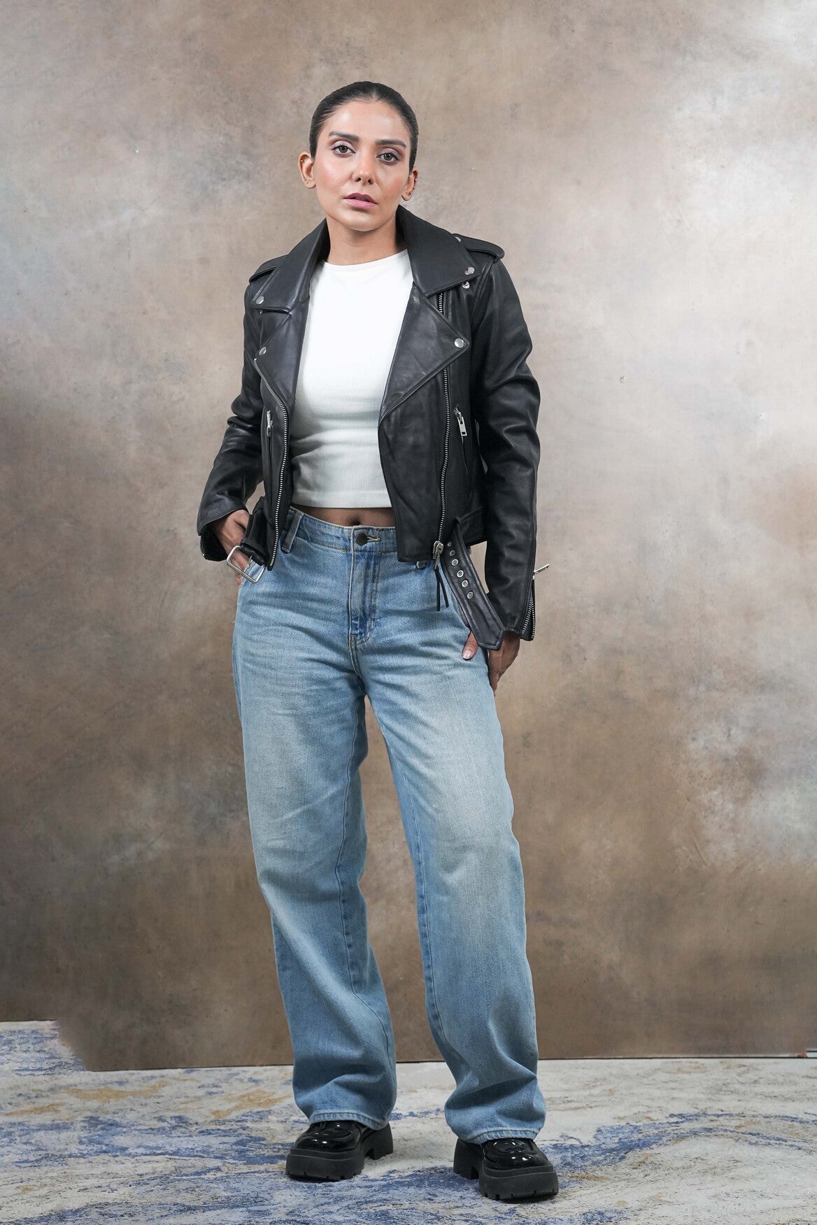 Classic Black Leather Biker Jacket