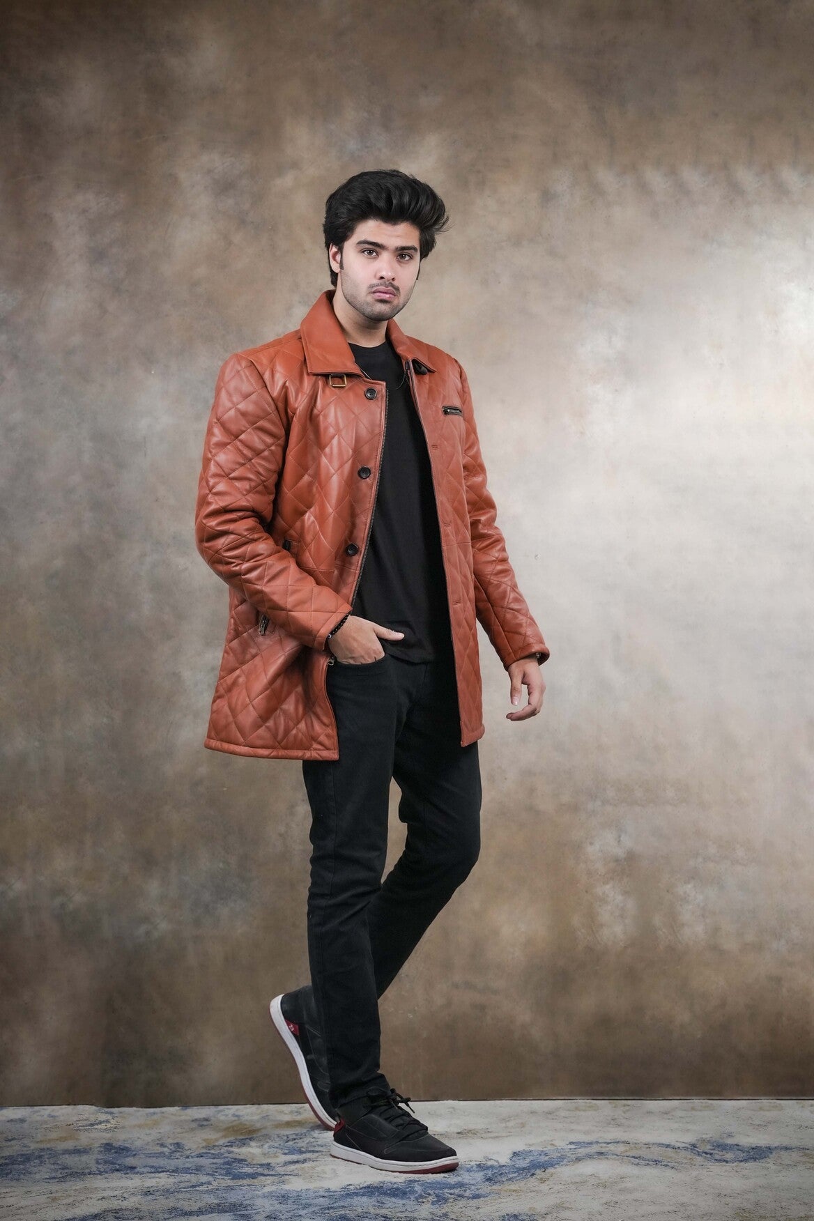 Quilted Leather Coat