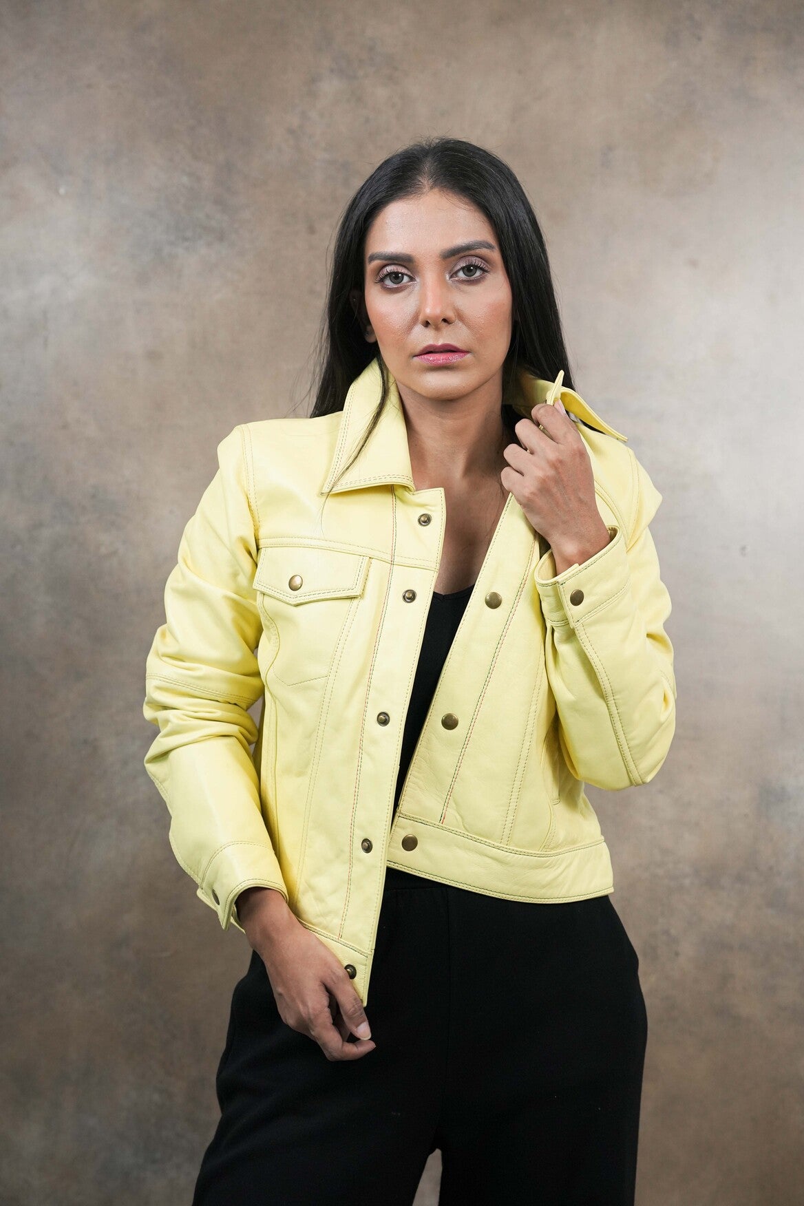 Lemon Luxe Leather Jacket