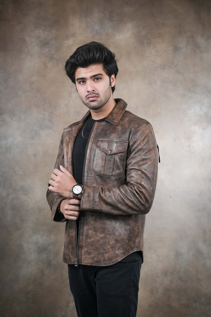 Vintage Brown Leather Jacket