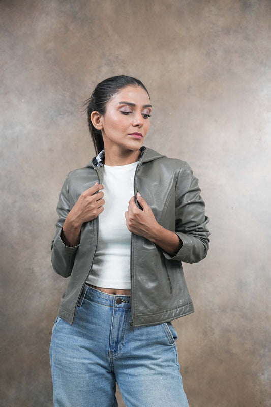 Urban Grey Leather Jacket