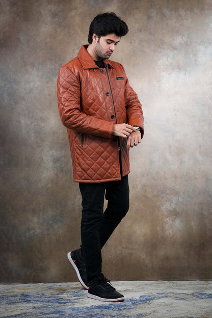 Quilted Leather Coat