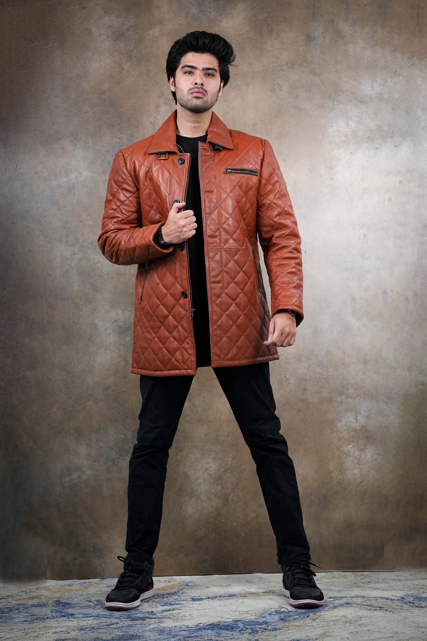 Quilted Leather Coat