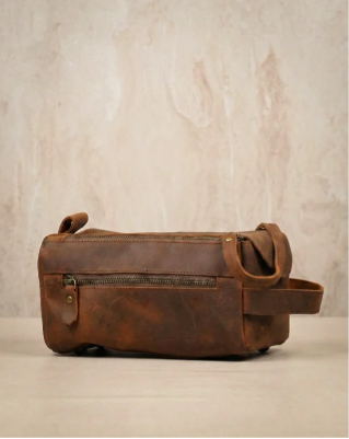 Saddle Brown Leather Utility Pouch