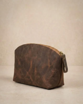 Burnt Brown Leather Pouch