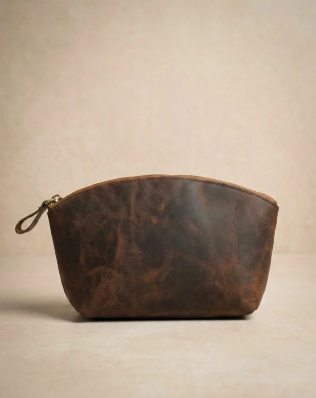 Burnt Brown Leather Pouch