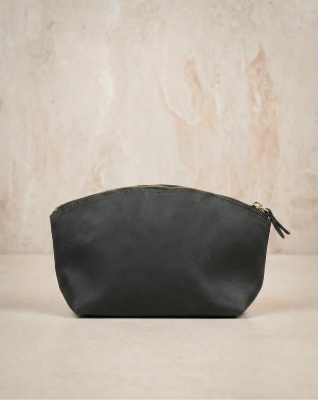 Charcoal Grey Leather Pouch