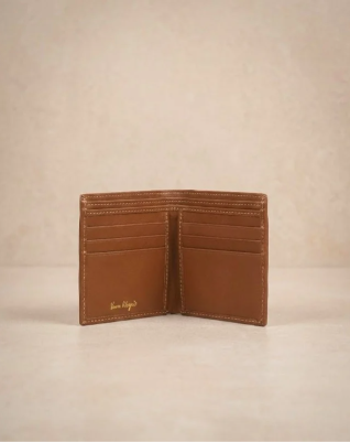 Tan Leather Bi-Fold Wallet