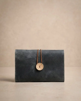 Grey Leather Cable Organizer