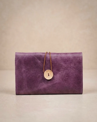 Purple Leather Cable Organizer