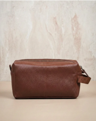 Chestnut Leather Travel Pouch