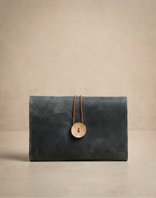 Dark Grey Leather Cable Organizer
